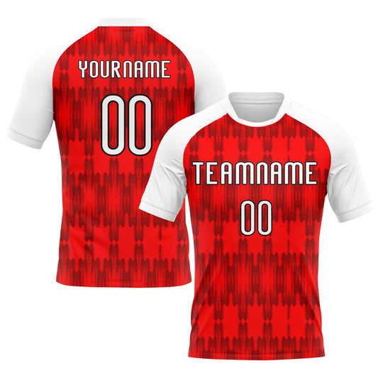 Custom Red White-Black Splash Sublimation Volleyball Uniform Jersey - Main View
