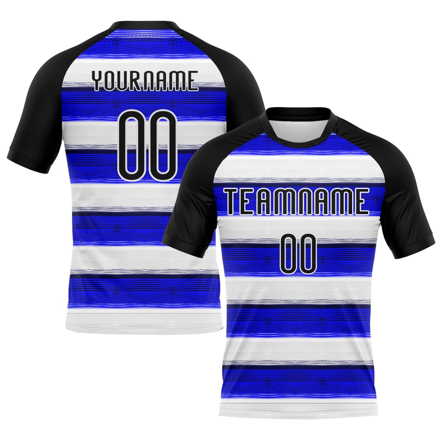 Custom Thunder Blue Black-White Lines Sublimation Volleyball Uniform Jersey - Main View