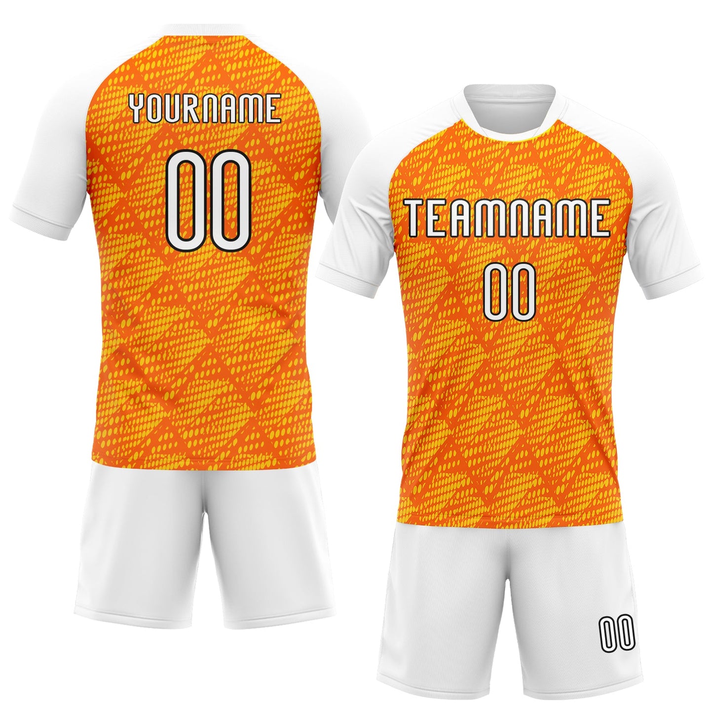 Custom Orange White-Black Lines And Dots Sublimation Volleyball Uniform Jersey view 2