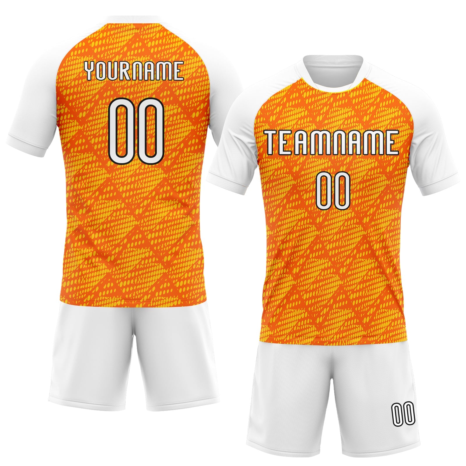 Custom Orange White-Black Lines And Dots Sublimation Volleyball Uniform Jersey view 2
