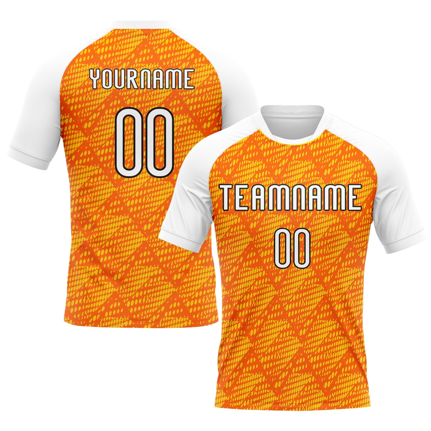 Custom Orange White-Black Lines And Dots Sublimation Volleyball Uniform Jersey - Main View