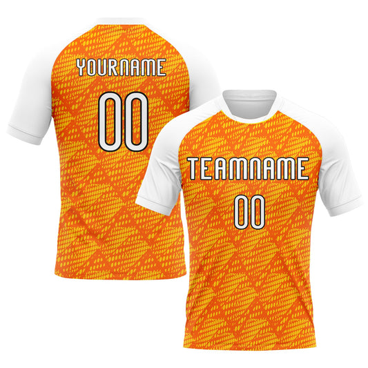 Custom Orange White-Black Lines And Dots Sublimation Volleyball Uniform Jersey - Main View