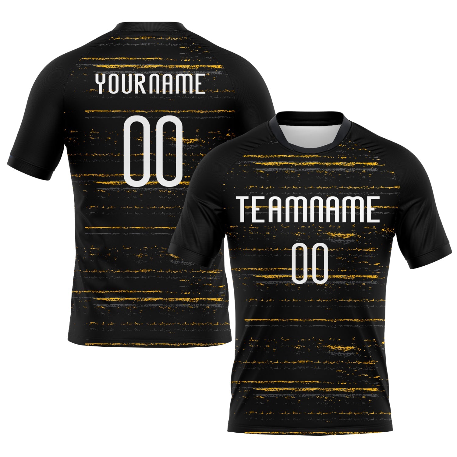 Custom Black White-Gold Bright Lines Sublimation Volleyball Uniform Jersey - Main View