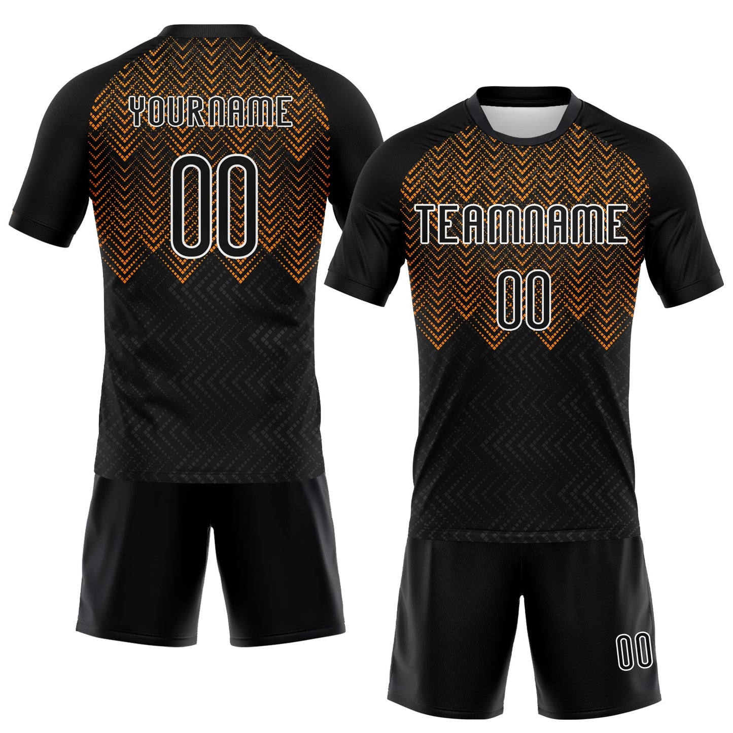 Custom Black Bay Orange-White Geometric Shape Sublimation Volleyball Uniform Jersey view 2