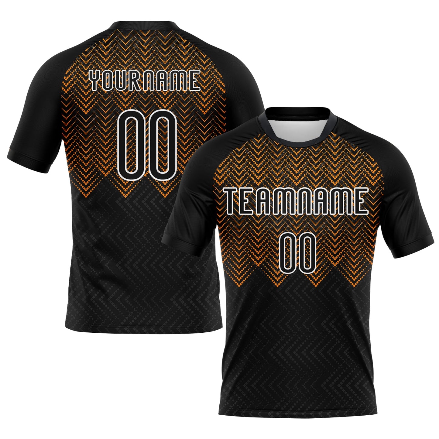 Custom Black Bay Orange-White Geometric Shape Sublimation Volleyball Uniform Jersey - Main View
