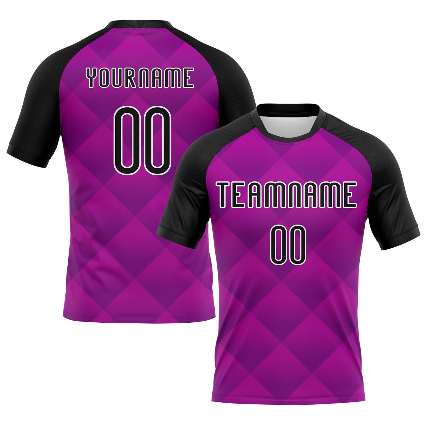 Custom Purple Black-White Geometric Shape Sublimation Volleyball Uniform Jersey - Main View