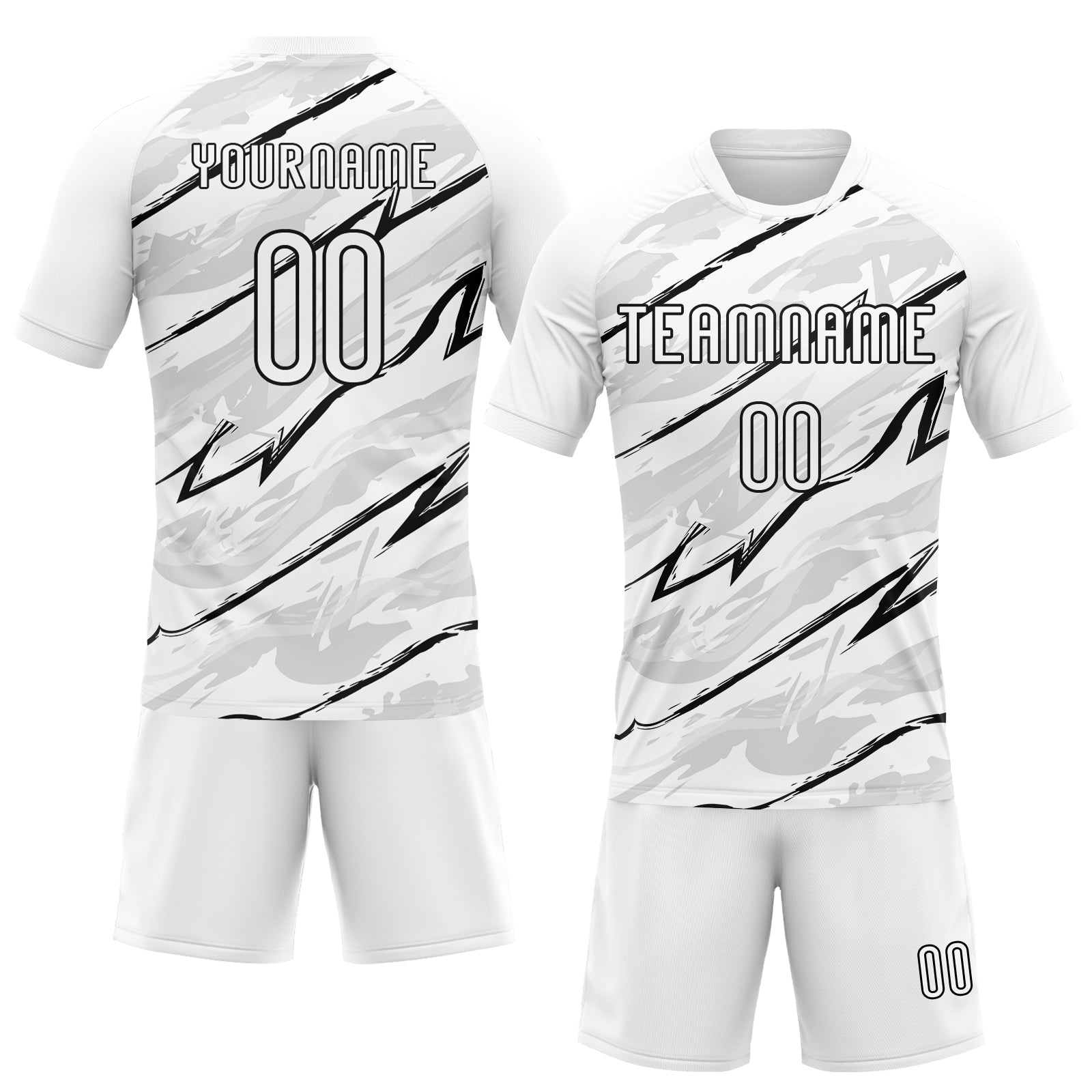 Custom White Black Abstract Brush Sublimation Volleyball Uniform Jersey view 2