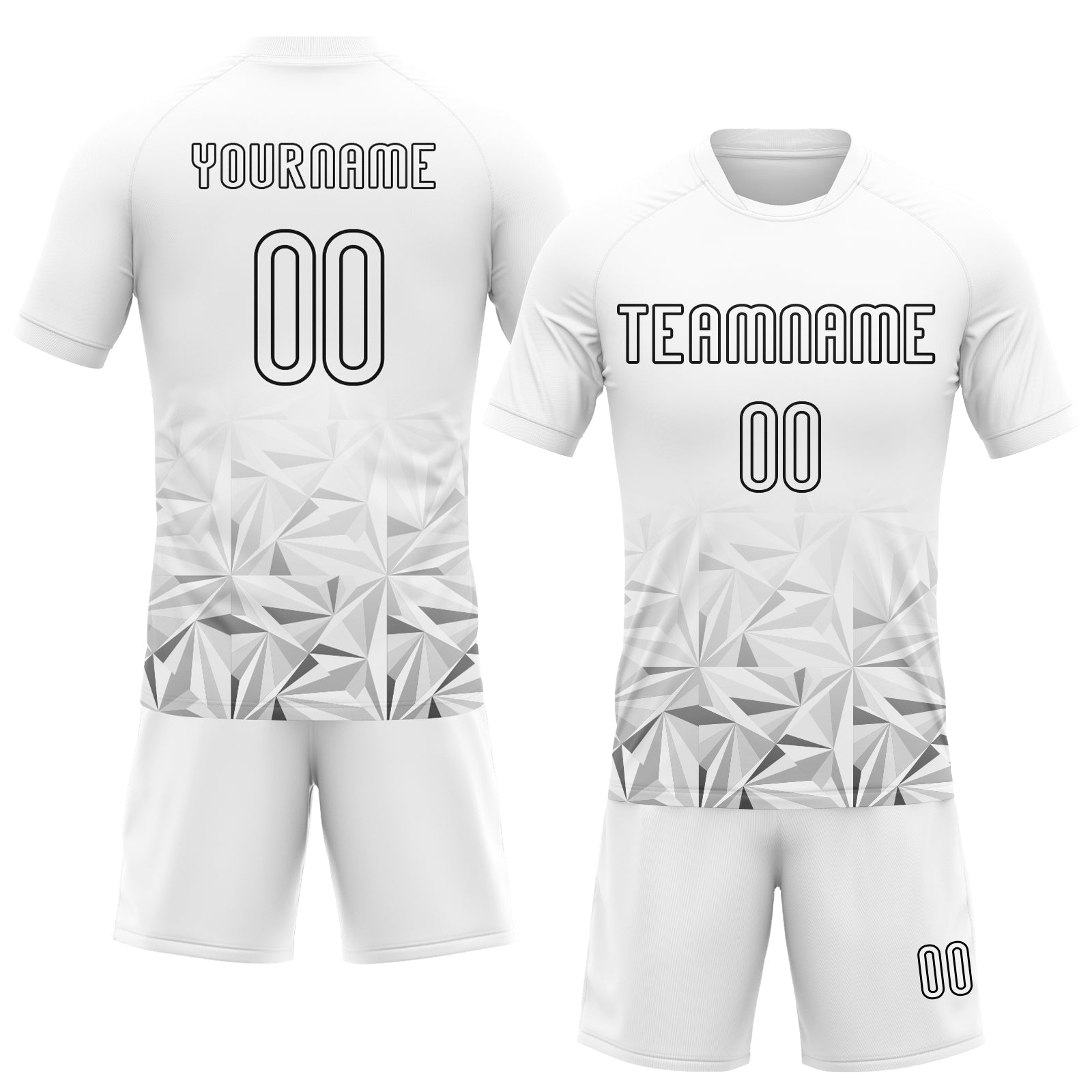 Custom White Black Geometric Shape Sublimation Volleyball Uniform Jersey view 2