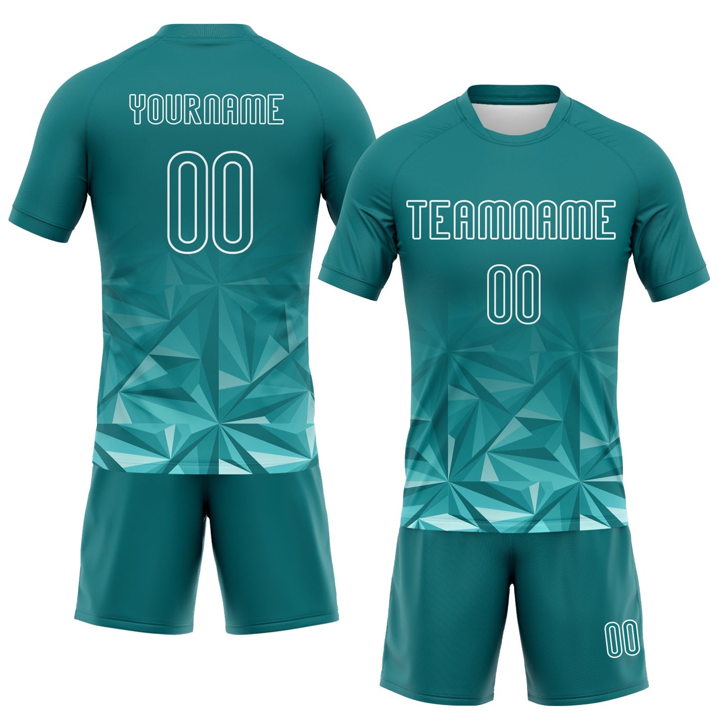 Custom Midnight Green White Geometric Shape Sublimation Volleyball Uniform Jersey view 2
