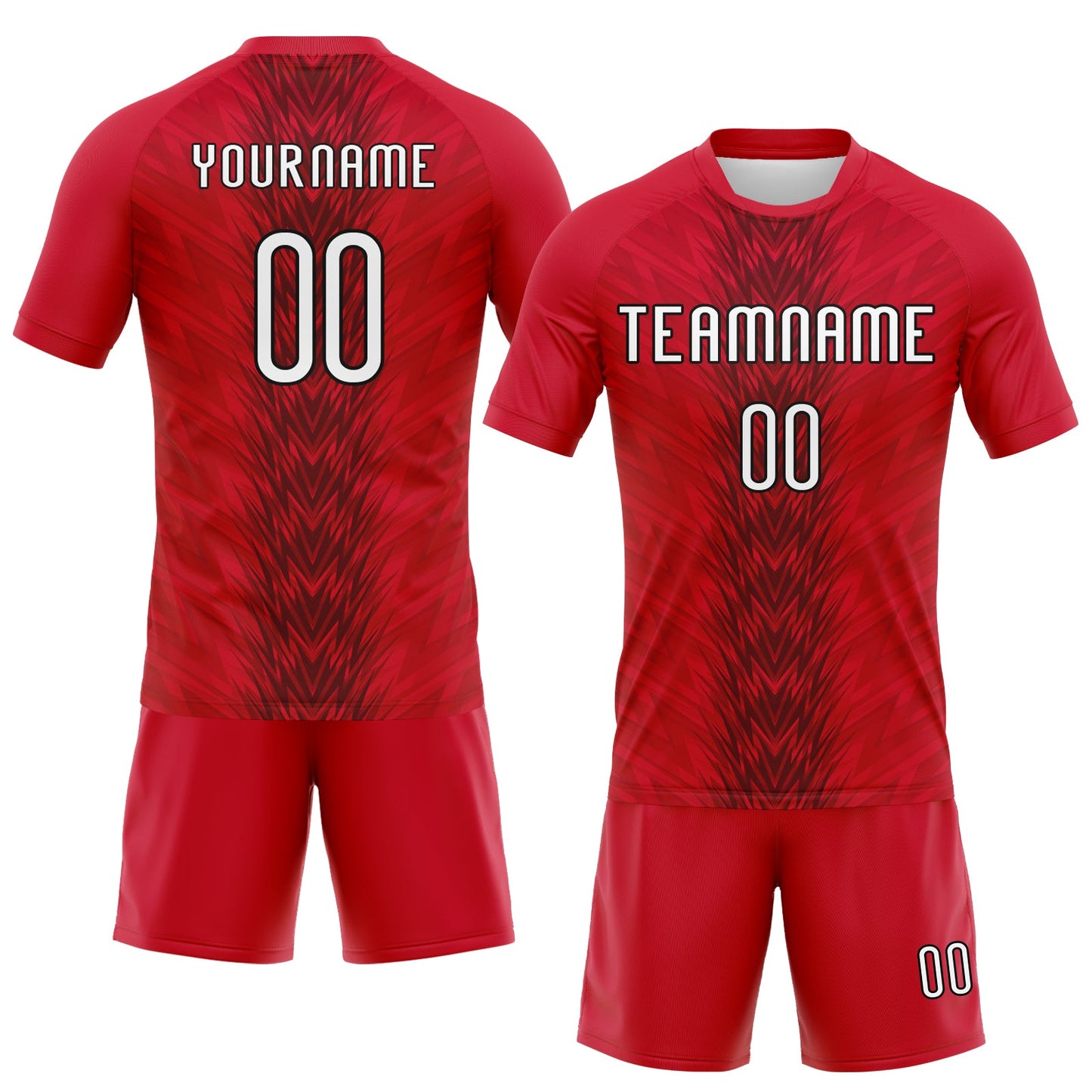 Custom Red White-Black Arrow Shape Sublimation Volleyball Uniform Jersey view 2