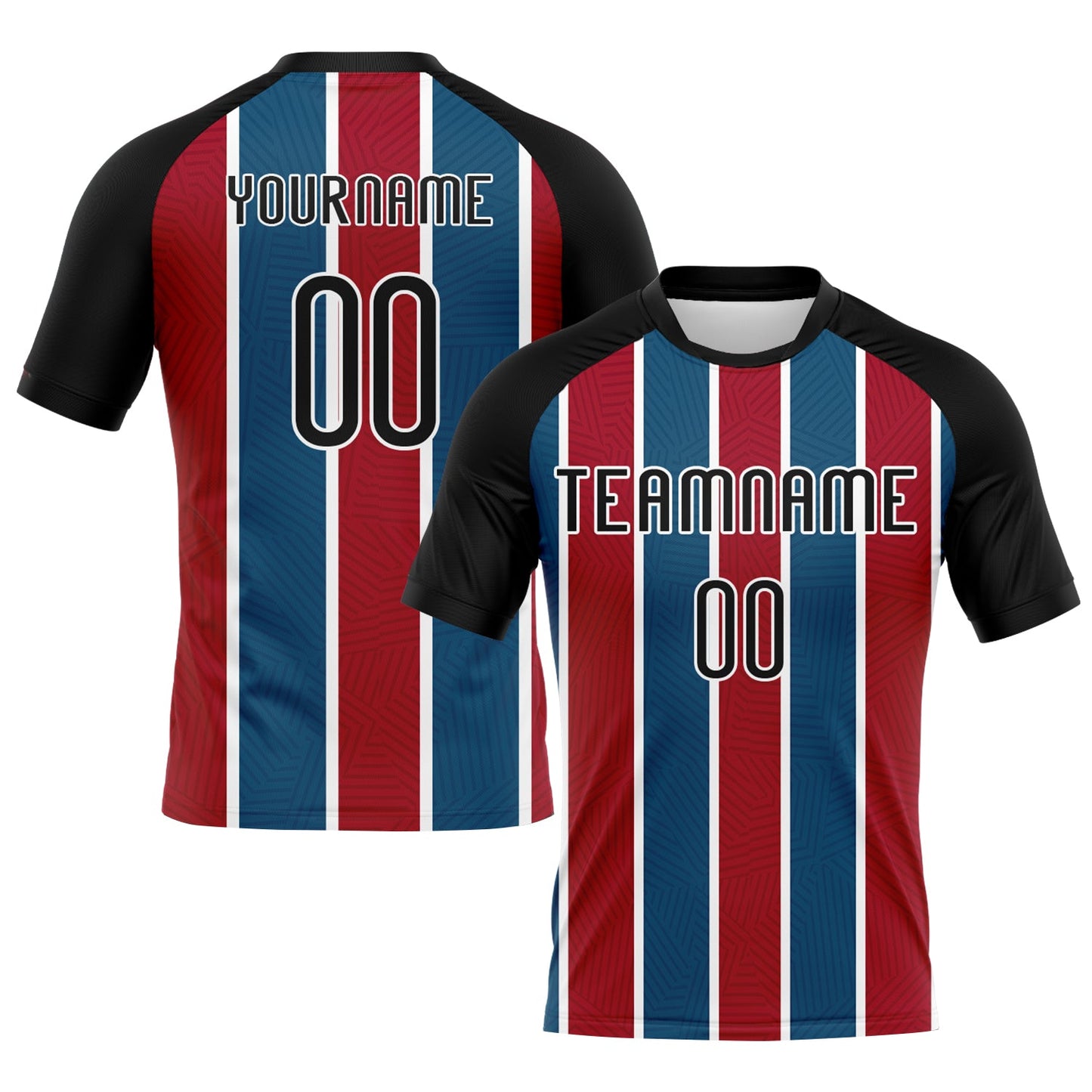 Custom Black Red-Royal Lines Sublimation Volleyball Uniform Jersey - Main View