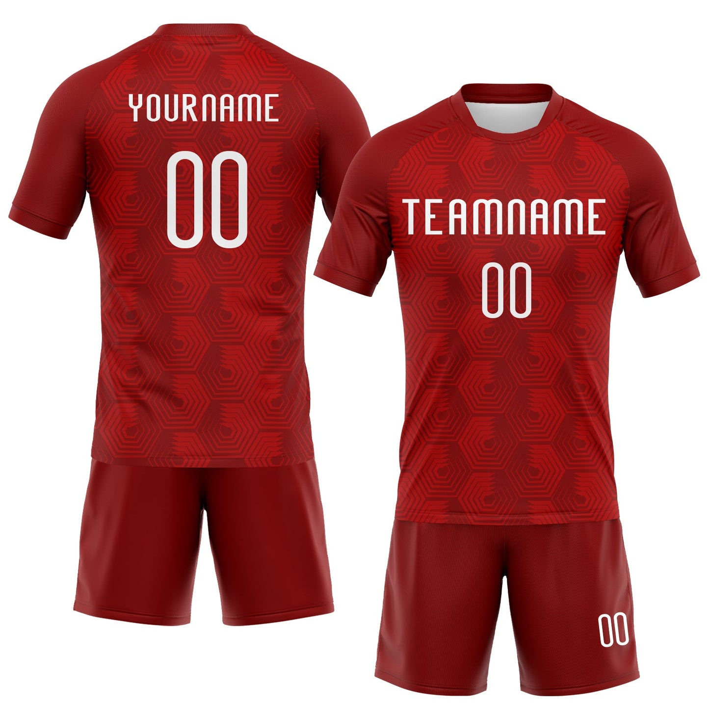 Custom Red White Geometric Shape Sublimation Volleyball Uniform Jersey view 2