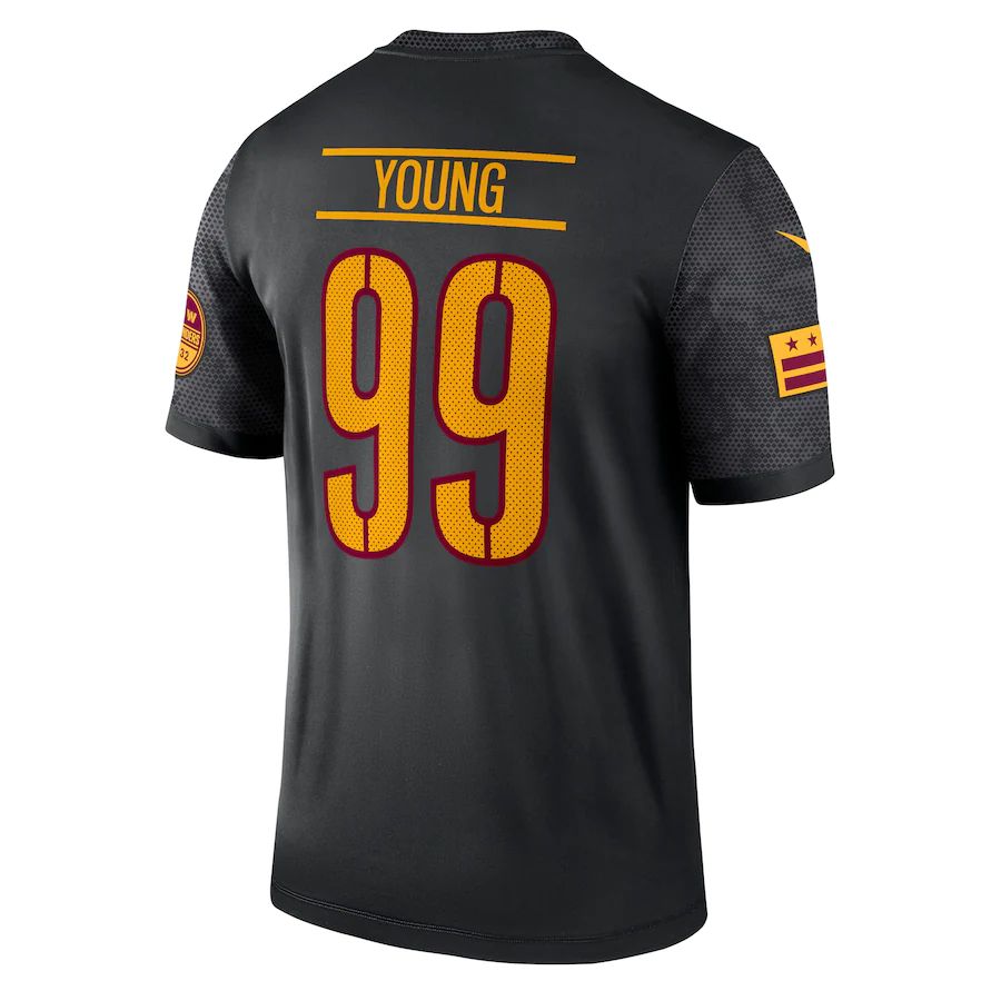 W.Commanders #99 Chase Young Black Alternate Legend Jersey Stitched American Football Jerseys - Main View
