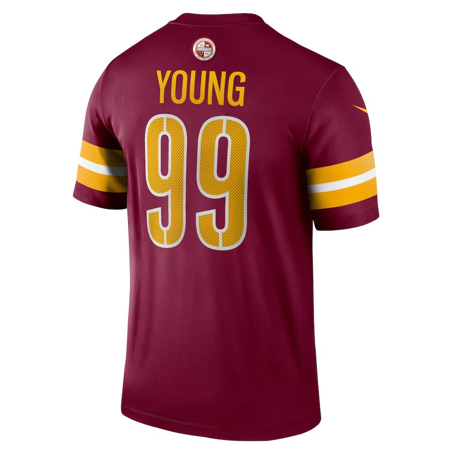 W.Commanders #99 Chase Young Burgundy Legend Jersey Stitched American Football Jerseys - Main View