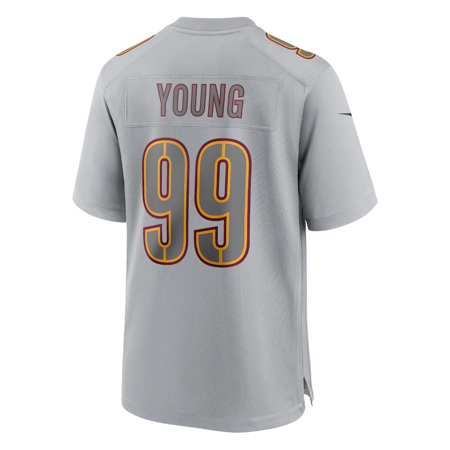 W.Commanders #99 Chase Young Gray Atmosphere Fashion Game Jersey Stitched American Football Jerseys - Main View