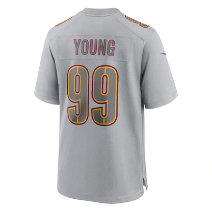 W.Commanders #99 Chase Young Gray Atmosphere Fashion Game Jersey Stitched American Football Jerseys - Main View