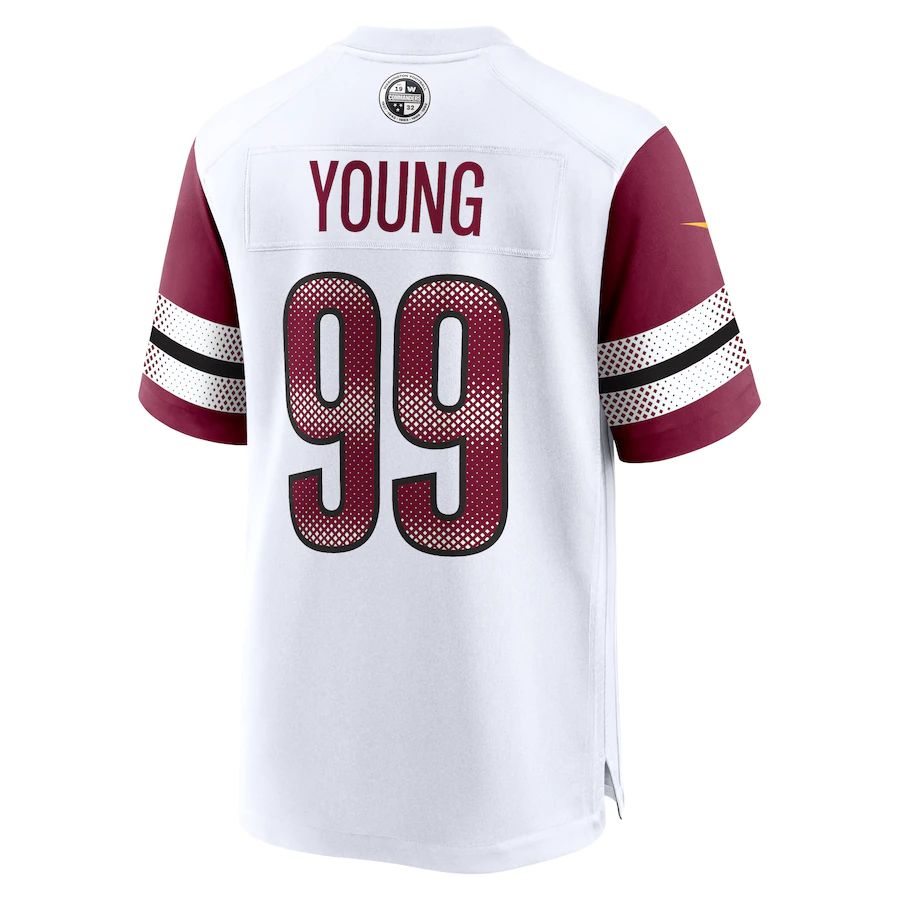 W.Commanders #99 Chase Young White Game Jersey Stitched American Football Jerseys - Main View
