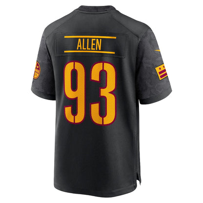 W.Commanders #93 Jonathan Allen Black Alternate Game Player Jersey Stitched American Football Jerseys - Main View