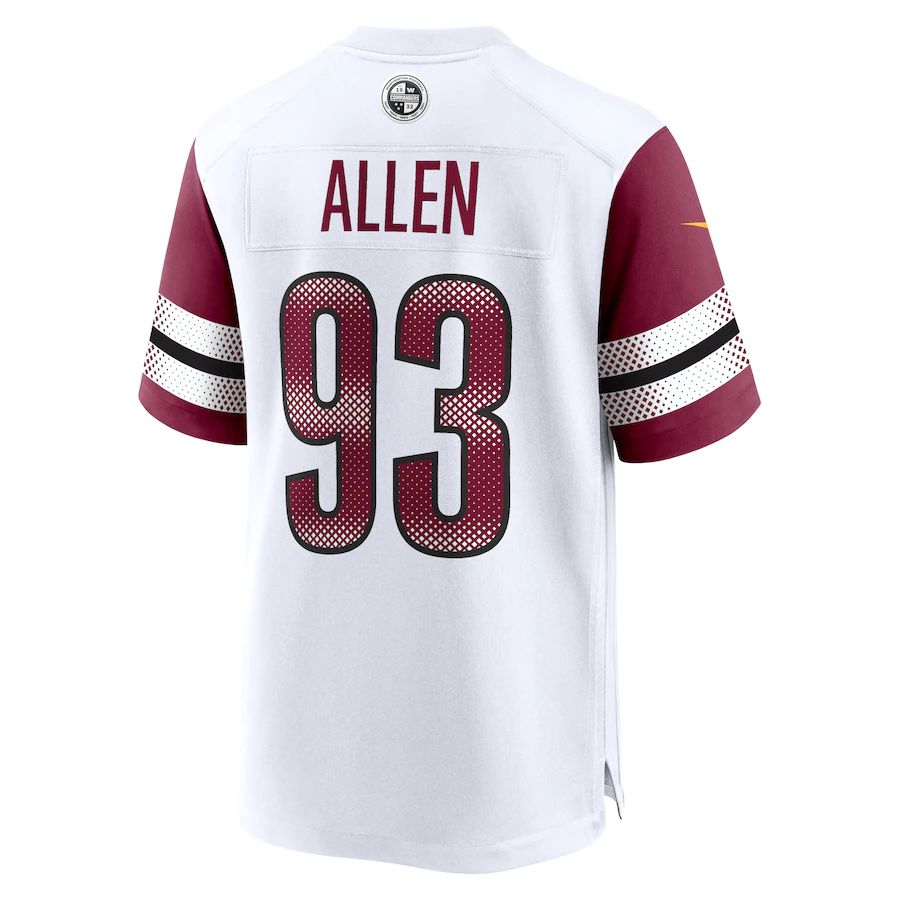 W.Commanders #93 Jonathan Allen  White Game Jersey Stitched American Football Jerseys - Main View