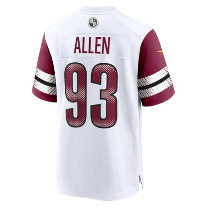 W.Commanders #93 Jonathan Allen  White Game Jersey Stitched American Football Jerseys - Main View