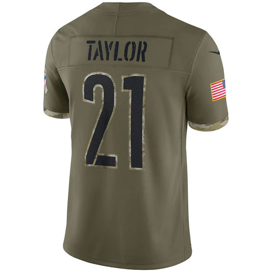 W.Commanders #21 Sean Taylor Olive 2022 Salute To Service Retired Player Limited Jersey Stitched American Football Jerseys - Main View