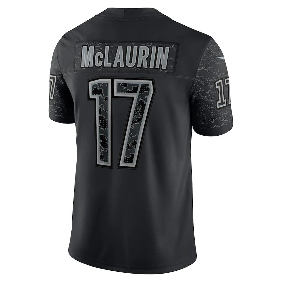 W.Commanders #17 Terry McLaurin Black RFLCTV Limited Jersey Stitched American Football Jerseys - Main View