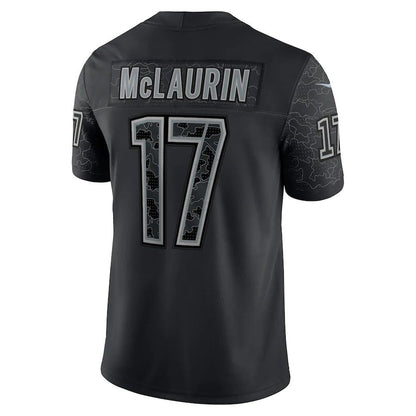 W.Commanders #17 Terry McLaurin Black RFLCTV Limited Jersey Stitched American Football Jerseys - Main View