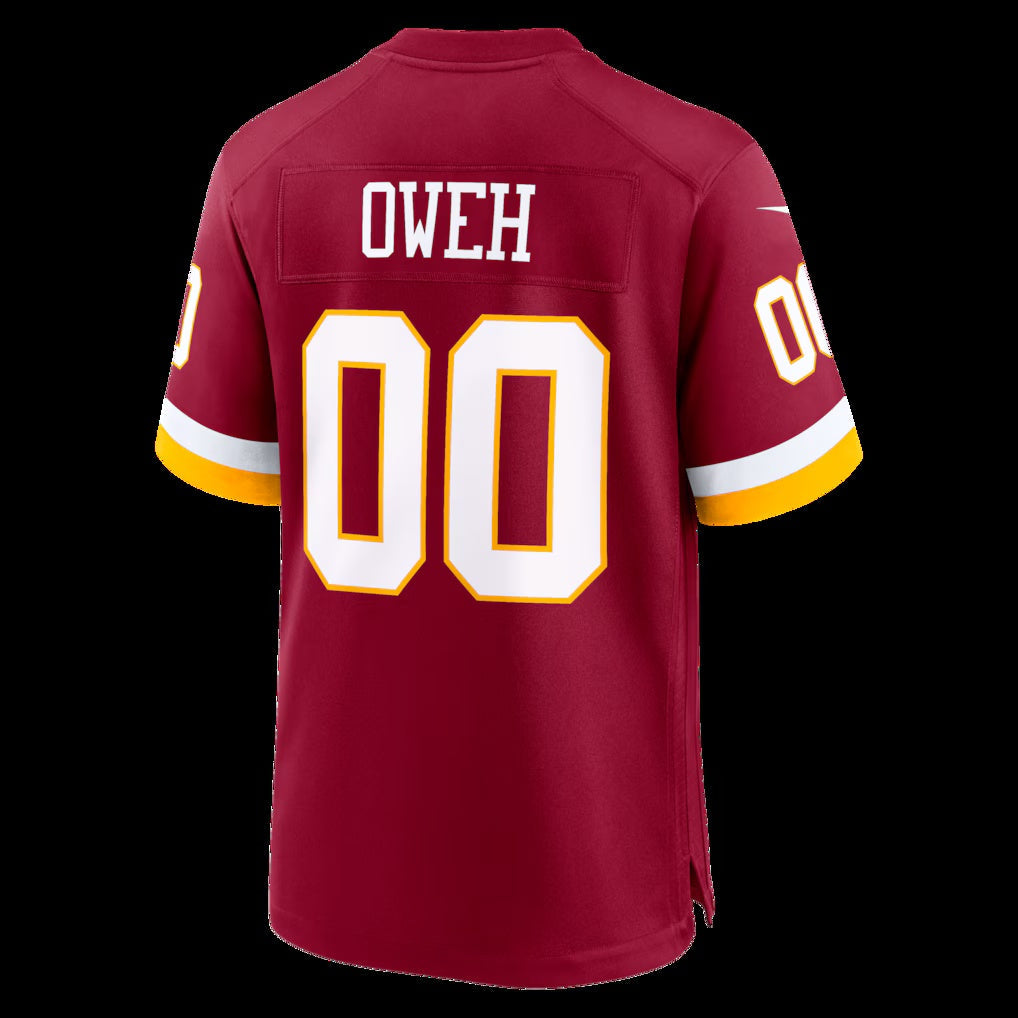 W.Commanders #00 Odafe Oweh Burgundy Game Stitched Football American Jersey - Main View