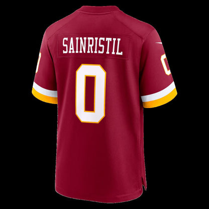 W.Commanders #0 Mike Sainristil Burgundy Game Stitched Football American Jersey - Main View