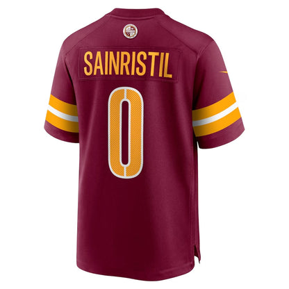 W.Commanders #0 Sainristil Burgundy Game Stitched American Football Jerseys - Main View