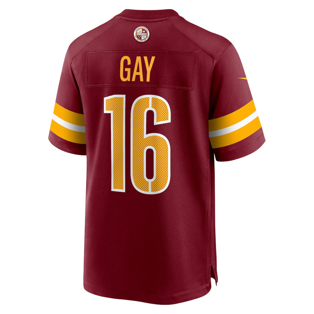 W.Commanders #16 Matt Gay Burgundy Team Game Stitched American Football Jerseys - Main View