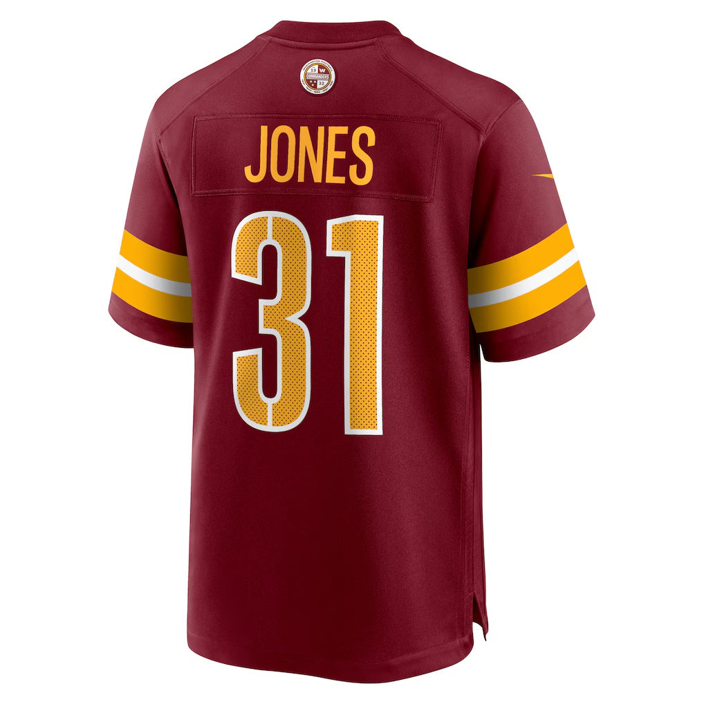 W.Commanders #31 Jonathan Jones Burgundy Team Game Stitched American Football Jerseys - Main View