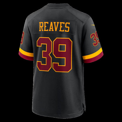 W.Commanders #39 Jeremy Reaves Black Hail Raiser Alternate Game Stitched Football American Jersey - Main View
