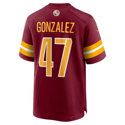 W.Commanders #47 Zane Gonzalez Burgundy Game Stitched American Football Jerseys - Main View
