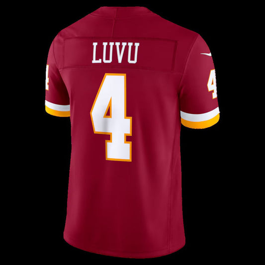 W.Commanders #4 Frankie Luvu Burgundy Vapor F.U.S.E. Sewn Down Limited Stitched Football American Jersey - Main View