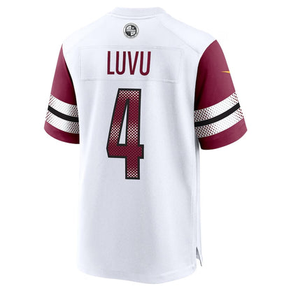 W.Commanders #4 Frankie Luvu White Game Stitched American Football Jerseys - Main View