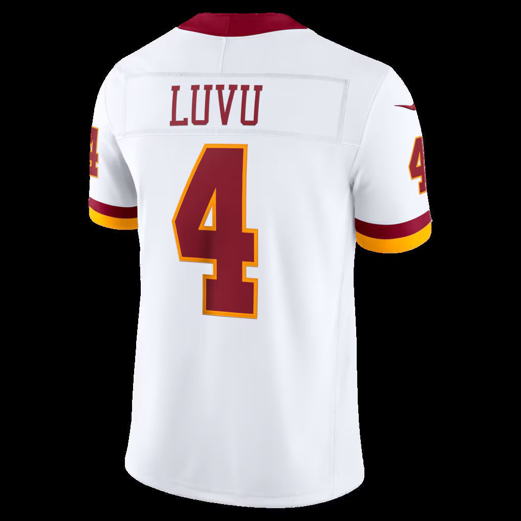 W.Commanders #4 Frankie Luvu White Super Bowl Era Vapor F.U.S.E. Sewn Down Limited Stitched Football American Jersey - Main View