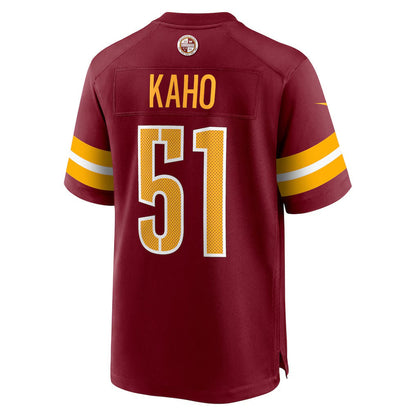 W.Commanders #51 Ale Kaho Burgundy Team Game Stitched American Football Jerseys - Main View