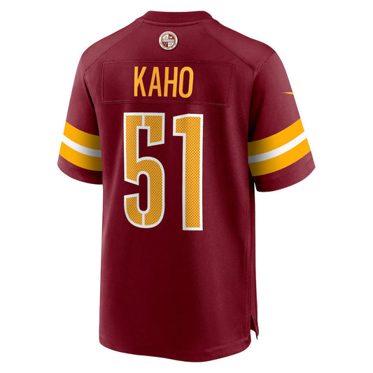 W.Commanders #51 Ale Kaho Burgundy Team Game Stitched American Football Jerseys - Main View