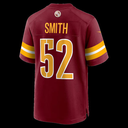 W.Commanders #52 Preston Smith Burgundy Team Game Stitched American Football Jerseys - Main View