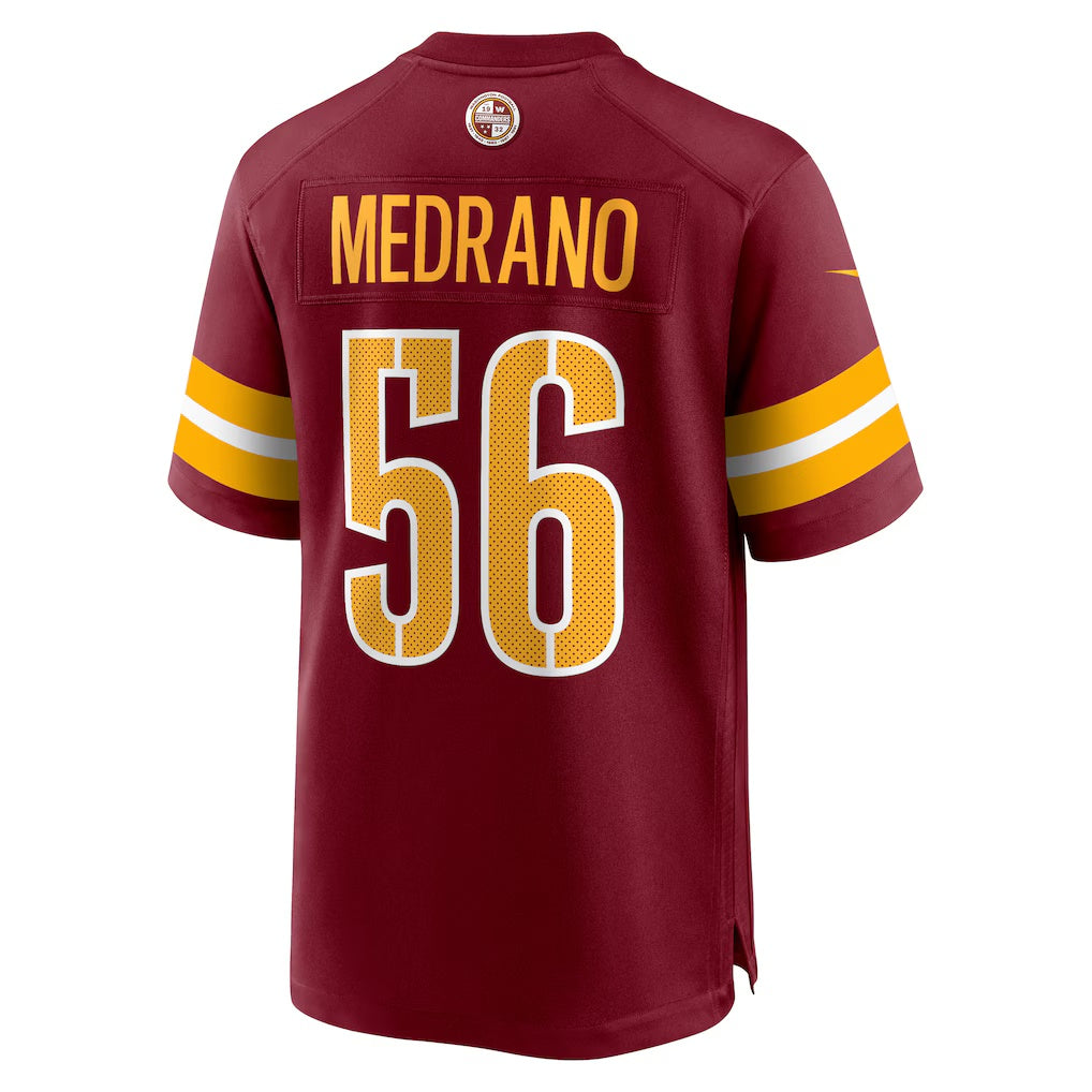 W.Commanders #56 Kain Medrano Burgundy Team Game Stitched American Football Jerseys - Main View