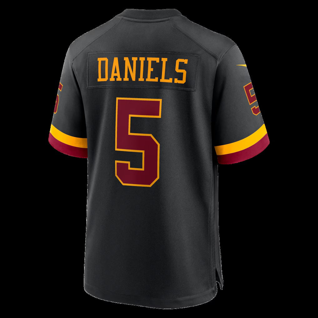 W.Commanders #5 Jayden Daniels Black Hail Raiser Alternate Game Stitched Football American Jersey - Main View