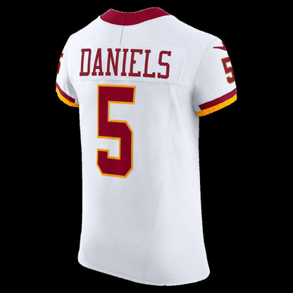 W.Commanders #5 Jayden Daniels White Alternate 2 Vapor F.U.S.E. Elite Stitched American Football Jerseys - Main View
