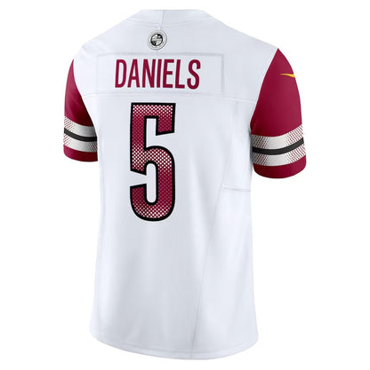 W.Commanders #5 Jayden Daniels White Vapor F.U.S.E. Limited Stitched American Football Jerseys - Main View