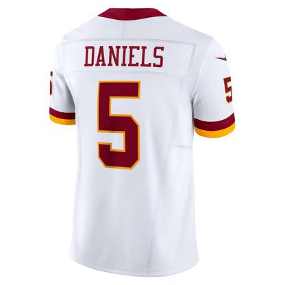 W.Commanders #5 Jayden Daniels White Vapor F.U.S.E. Limited Super Bowl Era Stitched American Football Jerseys - Main View