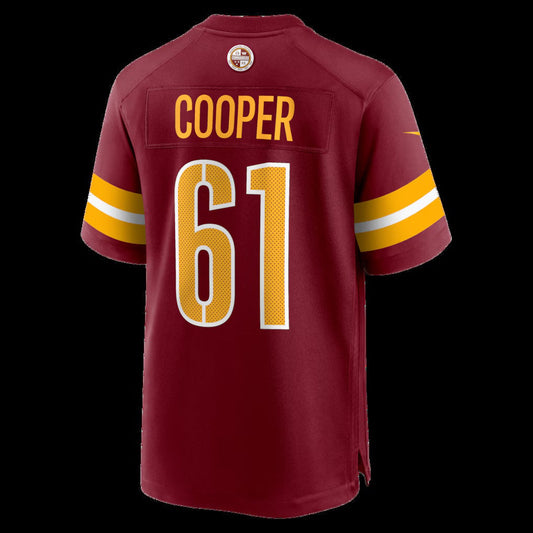 W.Commanders #61 Tyler Cooper Burgundy Team Game Stitched American Football Jerseys - Main View