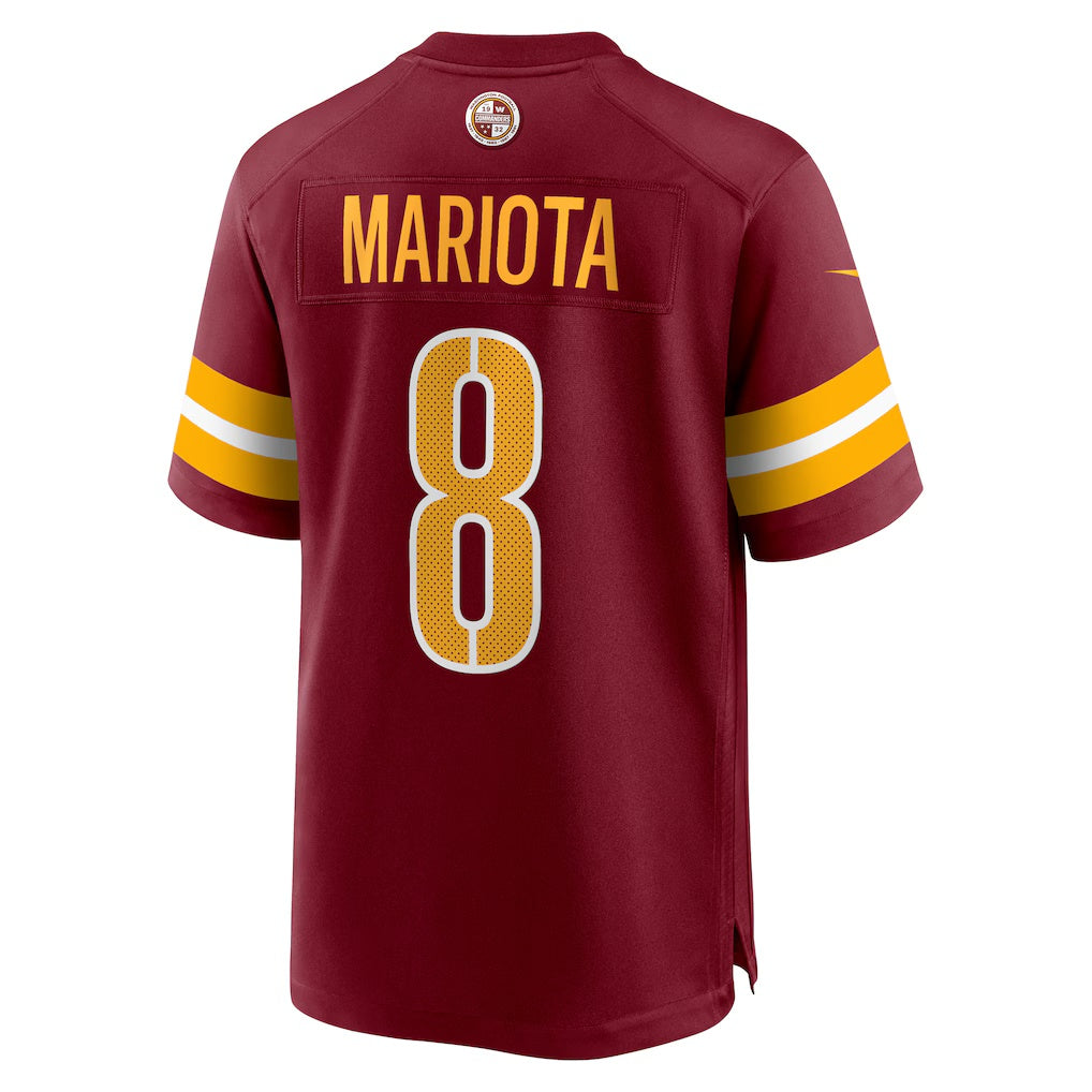 W.Commanders #8 Marcus Mariota Burgundy Team Game Stitched American Football Jerseys - Main View