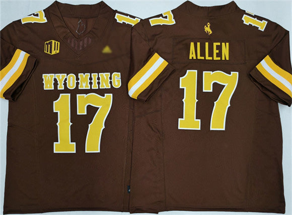 W.Cowboys #17 Josh Allen Brown 2026 F.U.S.E. Stitched Football American College Jerseys - Main View
