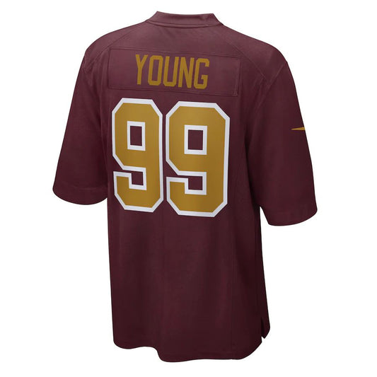 W.Football Team #99 Chase Young Burgundy Alternate Game Jersey Stitched American Football Jerseys - Main View