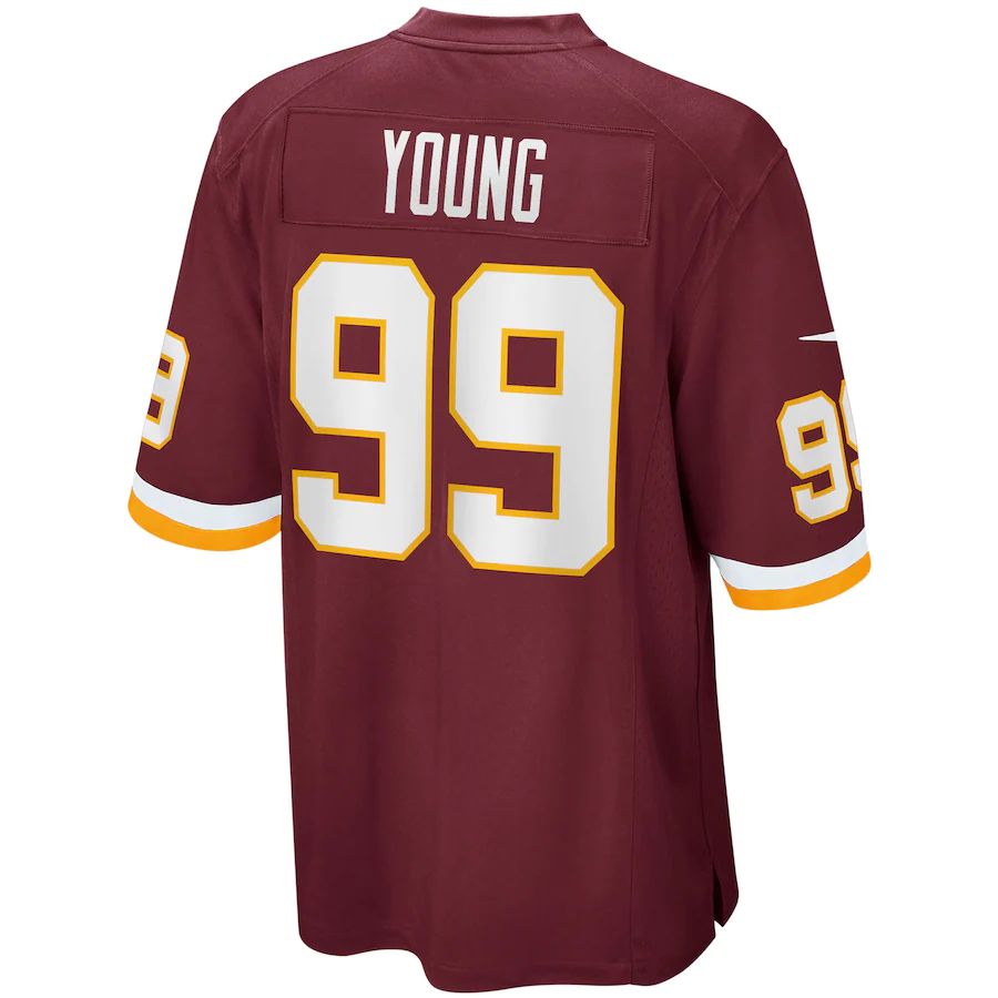 W.Football Team #99 Chase Young  Burgundy Player Game Jersey Stitched American Football Jerseys - Main View